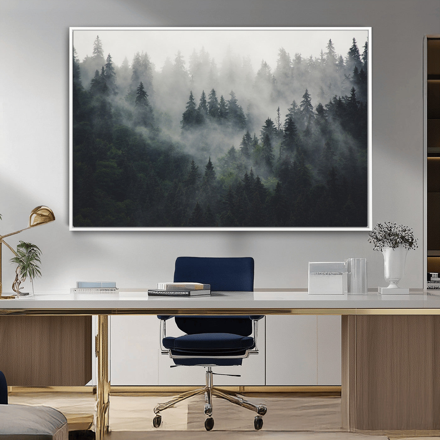 MGV-FC-36X24 - Nature Wall Decor - Serene Triptych Nature Print – Woodland Landscape Decor for Living Room or