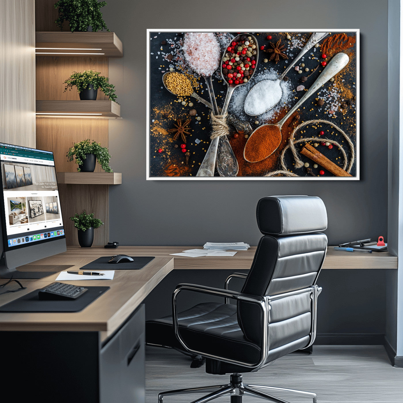 88449-MGV-CV-36X24-Spices and Seasonings Canvas Wall Art – Colorful Triptych Kitchen Decor – Culinary Art for Dining Room – Ready to Hang