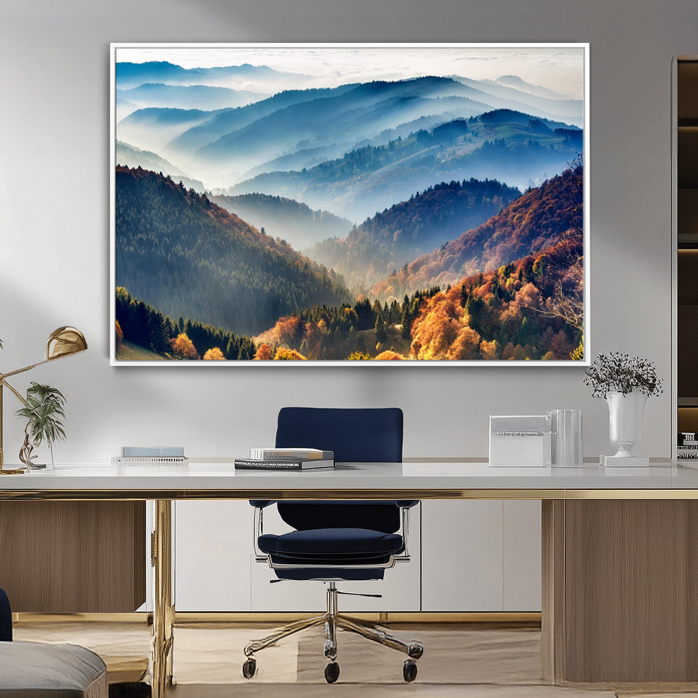 MGV-FC-36X24 - Mountains Forest Autumn Wall Art Canvas Print