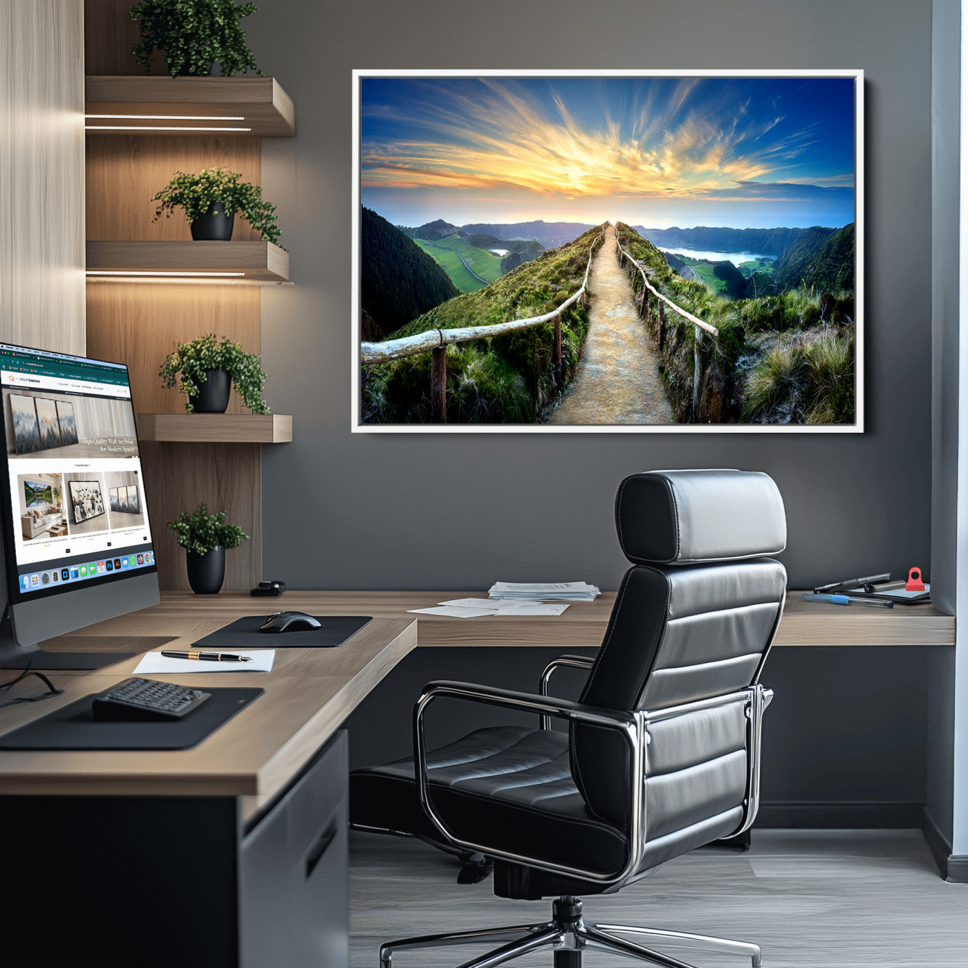 58887-MGV-CV-36X24-Mountain Landscape Wall Art Canvas Print