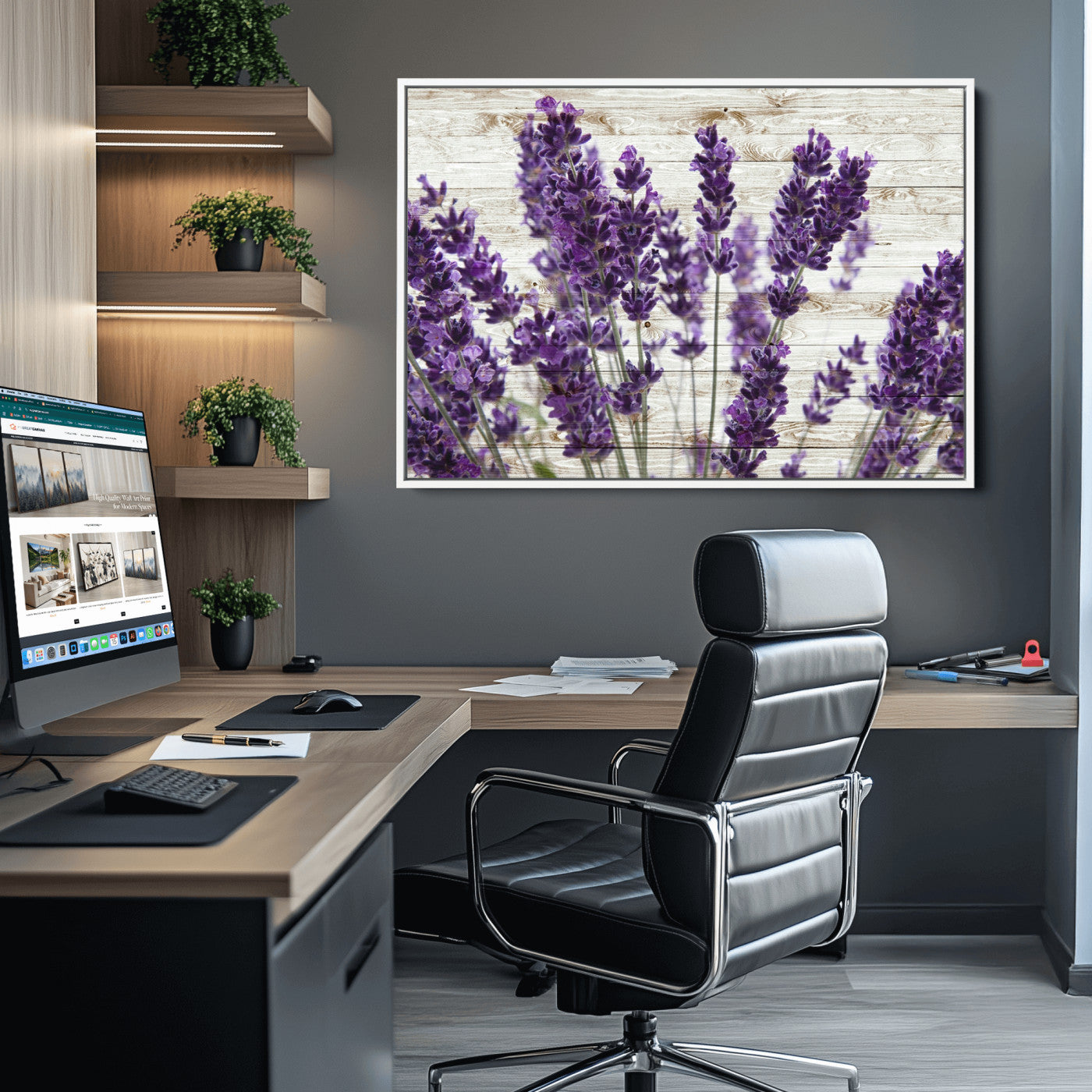 35576-MGV-CV-36X24-Lavender Canvas Wall Art Flower Print