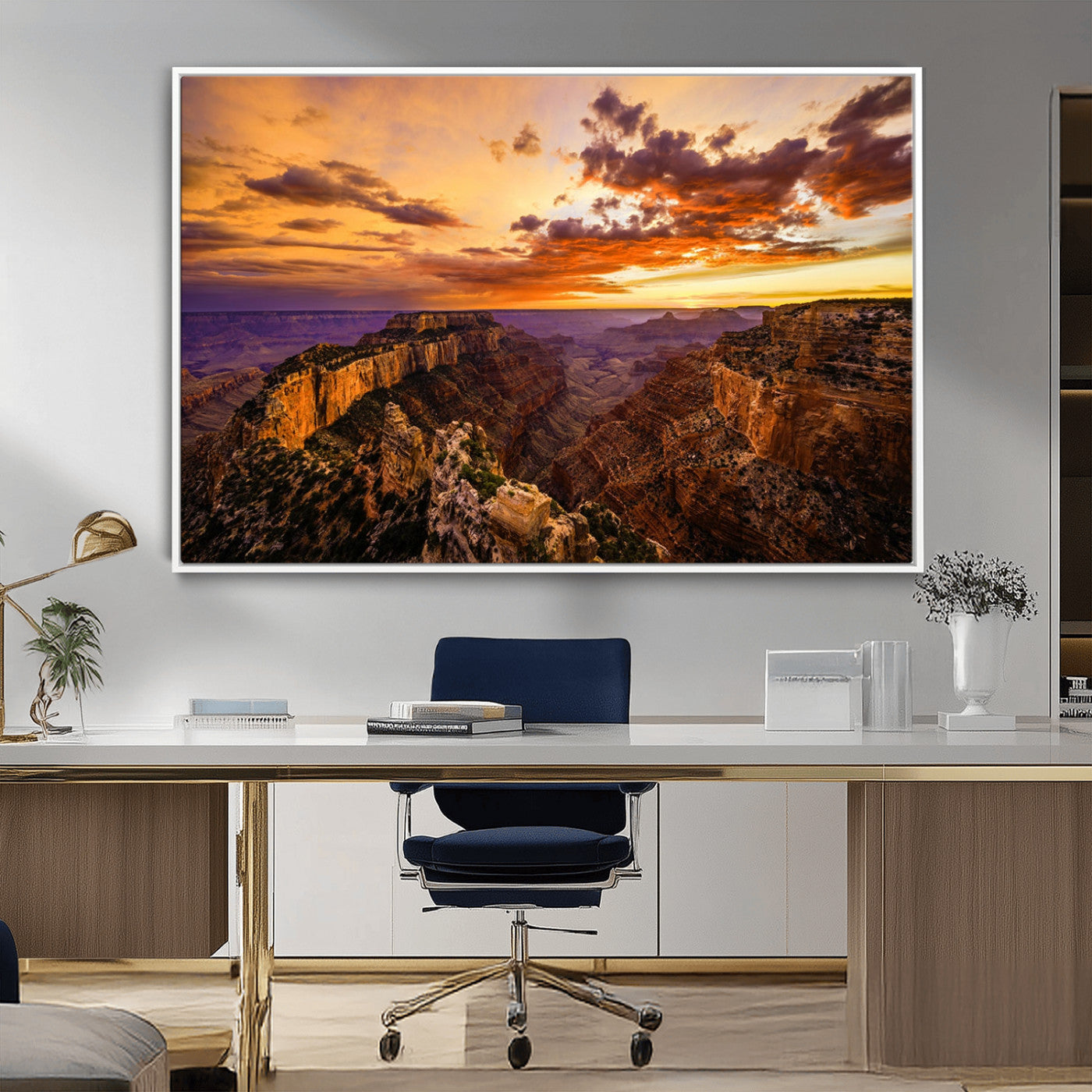 MGV-FC-36X24 - Mesmerizing Sunset from Grand Canyon Nal Park Wall Art, Grand Canyon Canvas Print