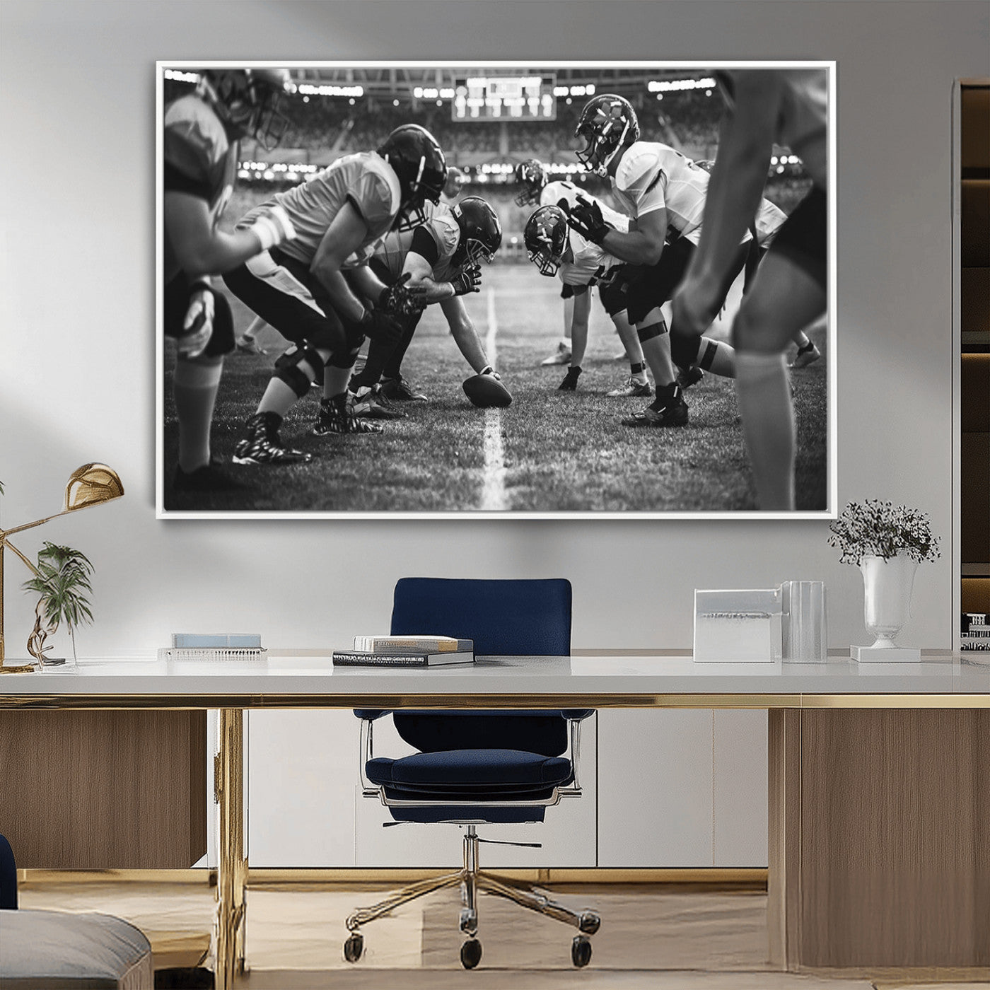 MGV-FC-36X24 - American Football Wall Art Canvas Print, Stadium Sport Wall Art Print
