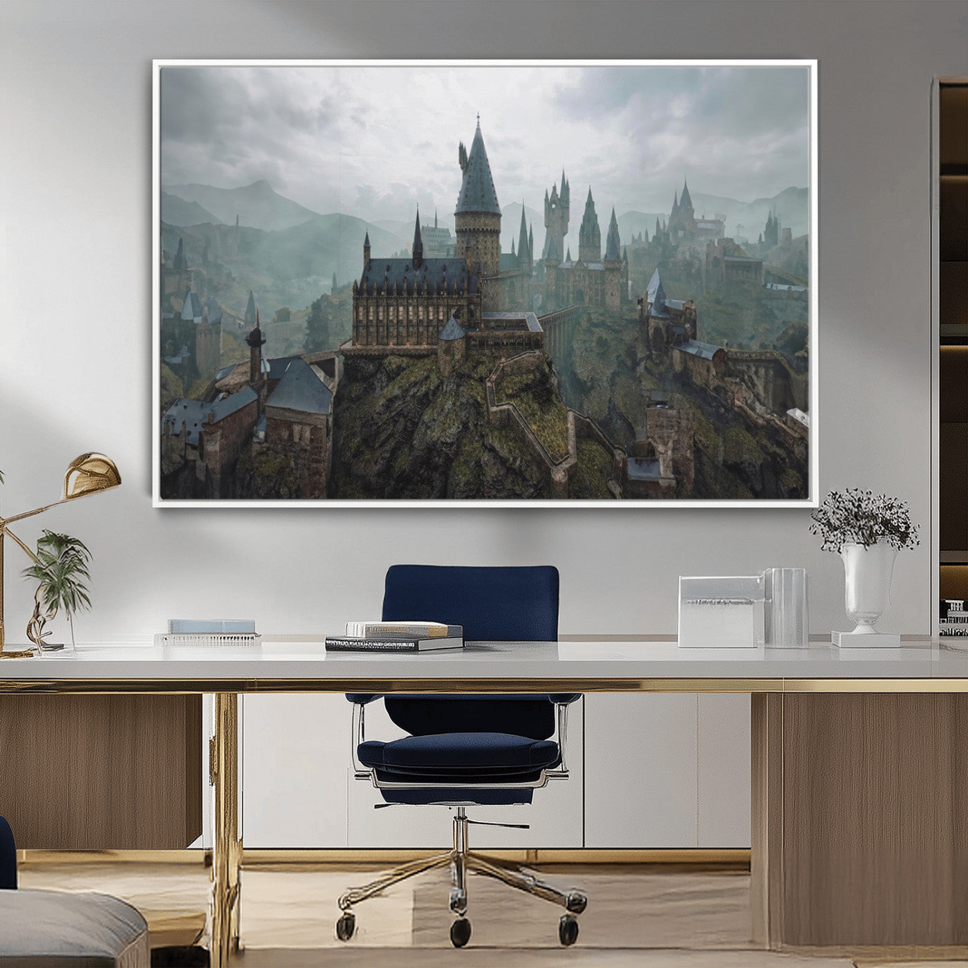 MGV-FC-36X24 - Disney Castle Wall Art Canvas Print, Living Kids Home Room Decor Art Print