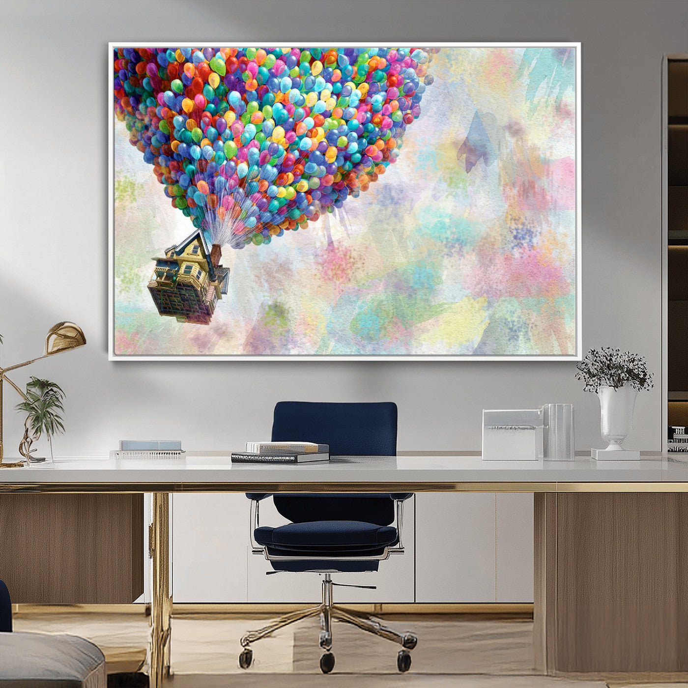 MGV-FC-36X24 - Up Pixar Poster, Look Up Pixar Wall Art, Up Pixar Canvas, Kids Play Game Room Decor Wall Art