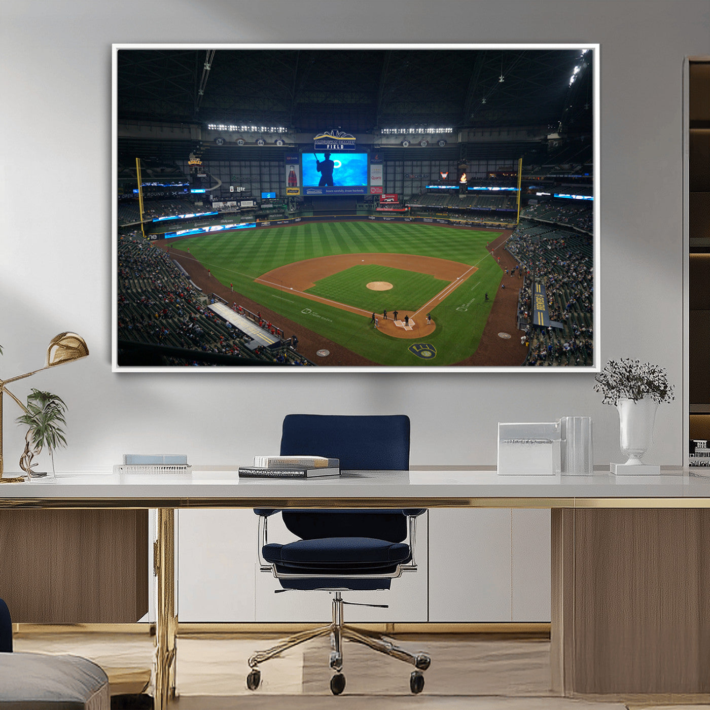 MGV-FC-36X24 - Milwaukee Brewers Baseball Art Print - American Family Field Stadium Wall Art Canvas Print