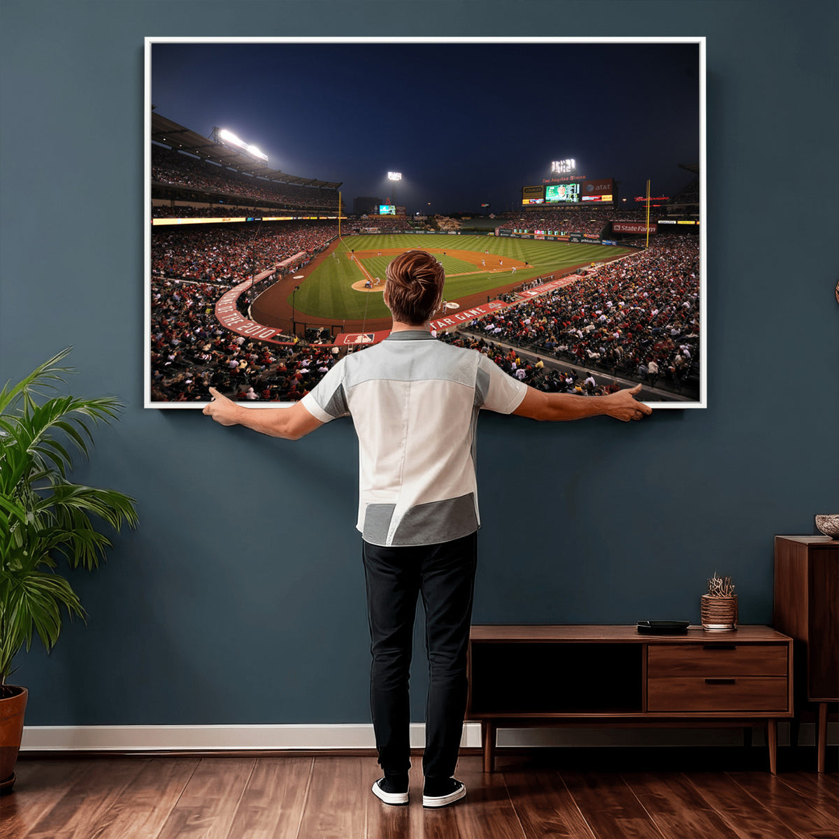 88896-MGV-CV-36X24 - Los Angeles Angels Baseball Team Print, Anaheim Angel Stadium Wall Art
