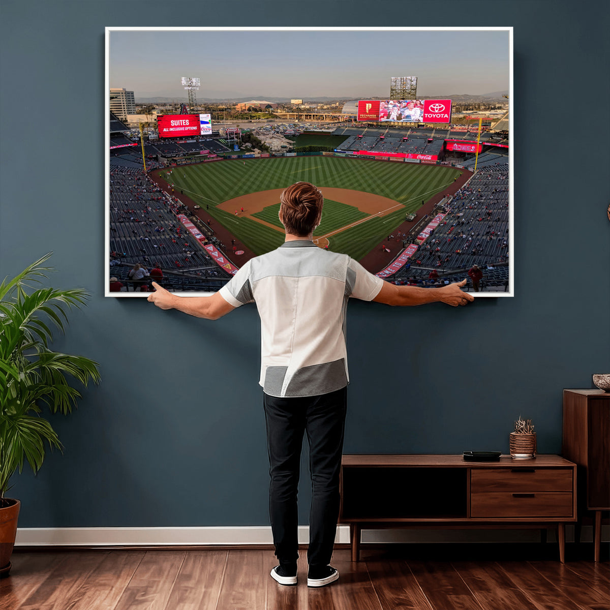 45864-MGV-CV-36X24 - Los Angeles Angels Baseball Canvas Print, Anaheim Angel Stadium Wall Art