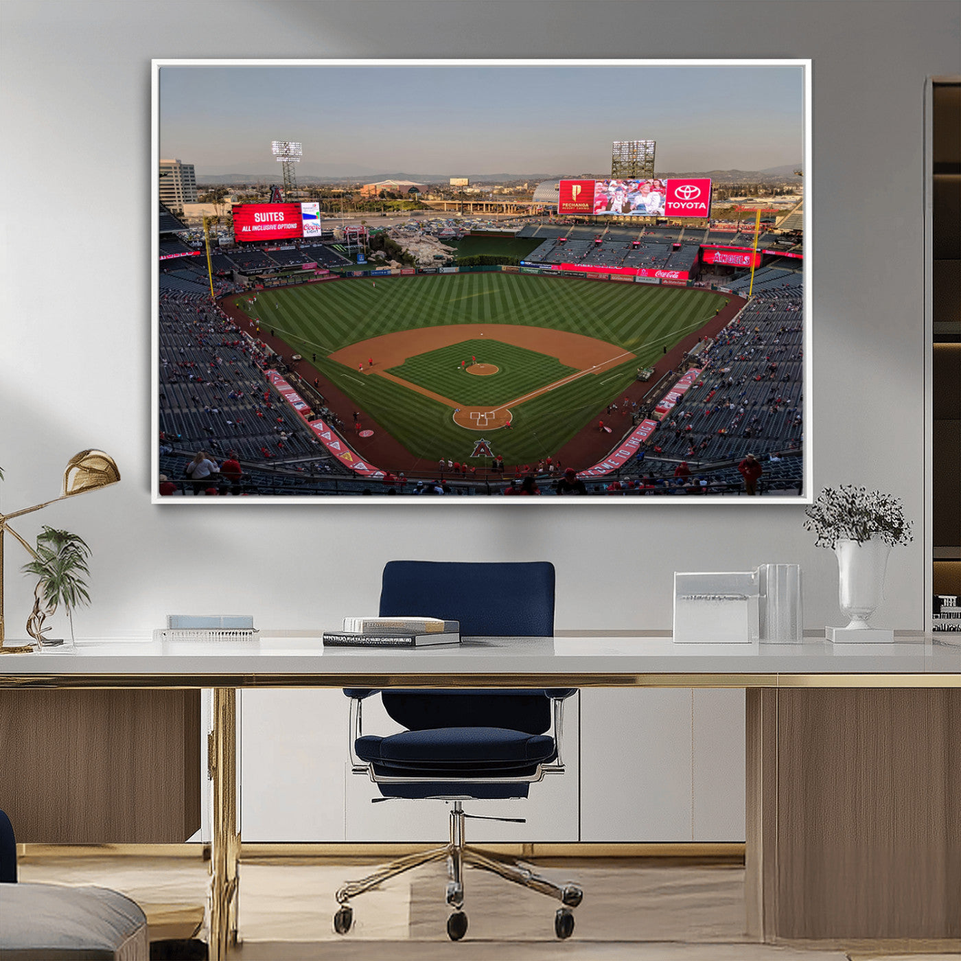 MGV-FC-36X24 - Los Angeles Angels Baseball Canvas Print - Anaheim Angel Stadium Wall Art Canvas Print