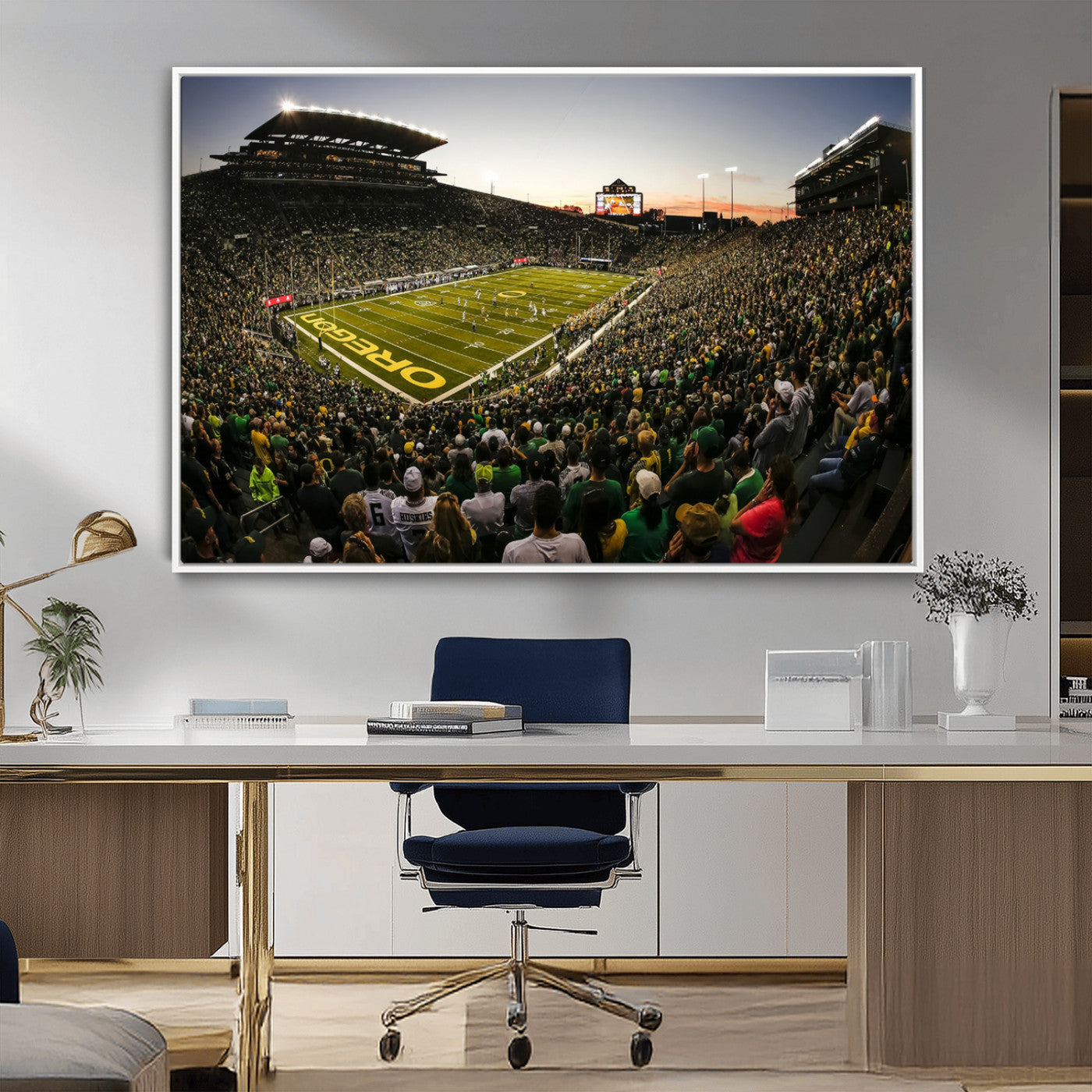 MGV-FC-36X24 - Oregon Stadium Canvas Wall Art - Captivating Game Day Scene at Autzen Stadium, Oregon Ducks Football