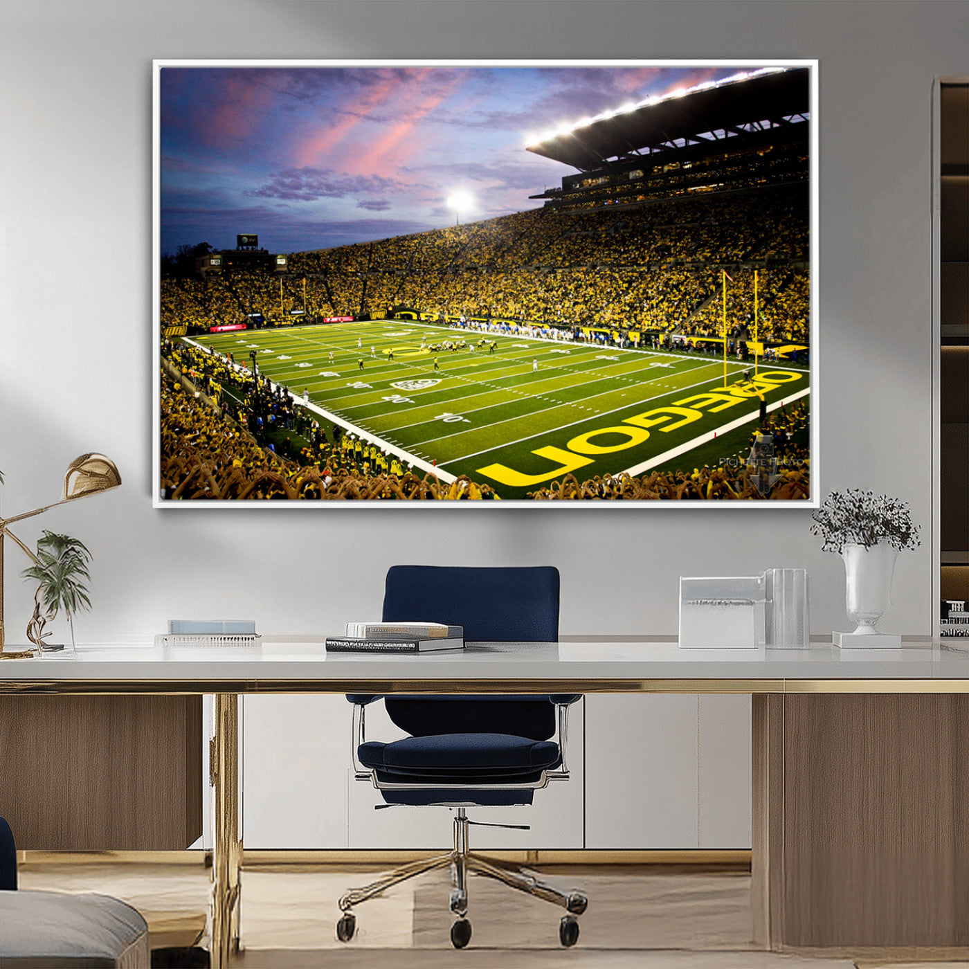MGV-FC-36X24 - University of Oregon Ducks Football Team Print - Eugene Autzen Stadium Wall Art Canvas Print