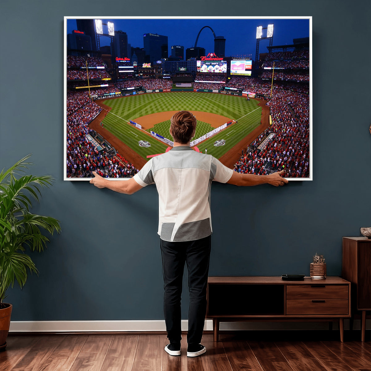 11925-MGV-CV-36X24 - St. Louis Cardinals Baseball Team Print, Busch Stadium Wall Art