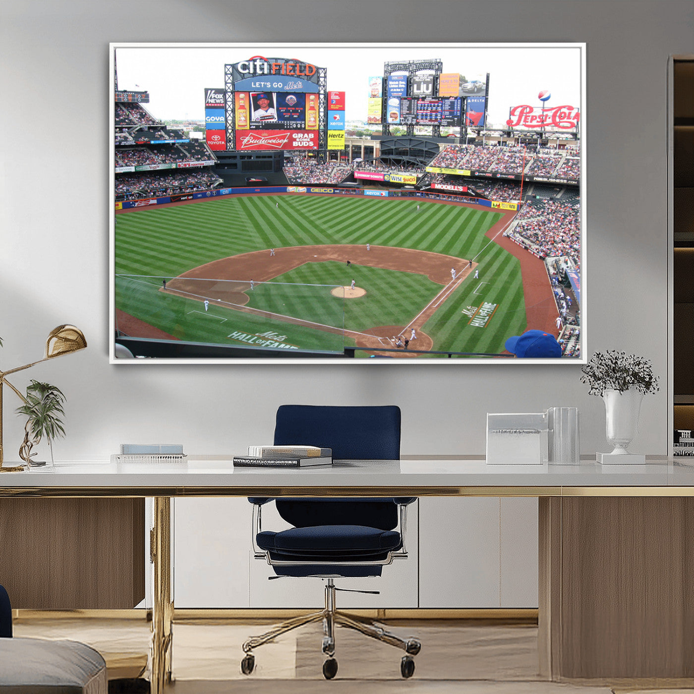 MGV-FC-36X24 - New York Mets Baseball Team Print - Citi Field Baseball Stadium Wall Art Canvas Print