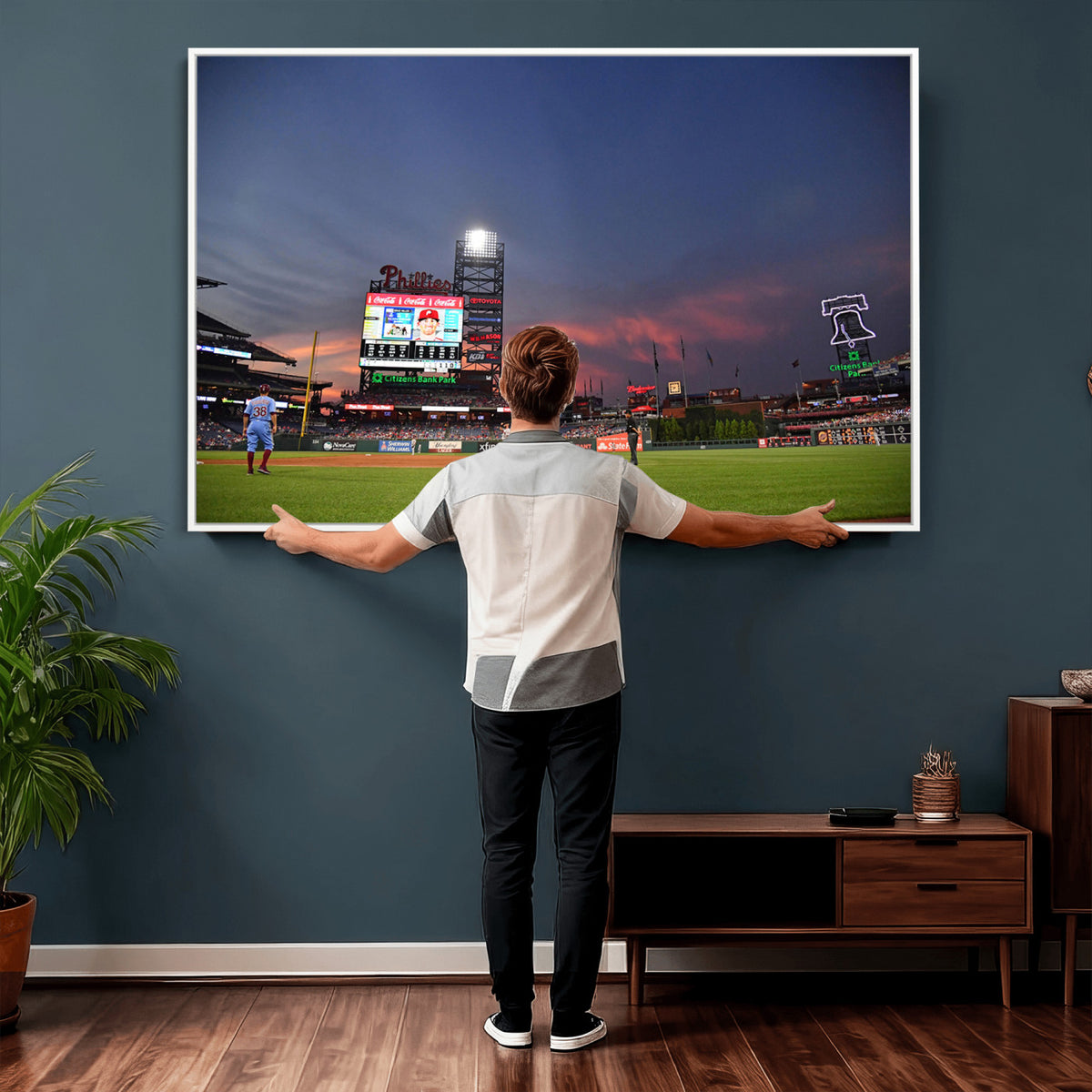 22594-MGV-CV-36X24 - Philadelphia Phillies Baseball Print - Philadelphia Citizens Bank Park Stadium Wall Art, Phillies