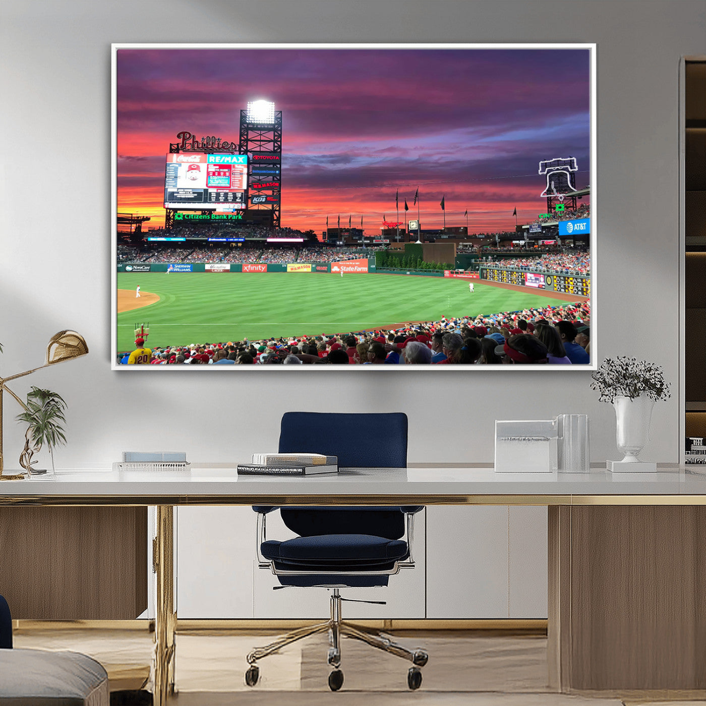 MGV-FC-36X24 - Philadelphia Phillies Baseball Team Print - Philadelphia Citizens Bank Park Stadium Wall Art Canvas