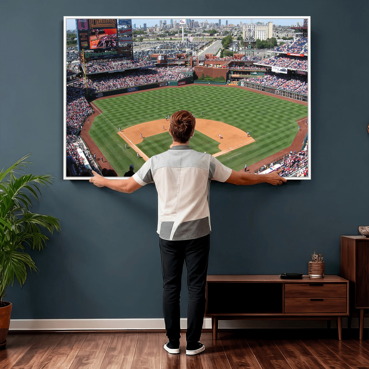 85755-MGV-CV-36X24 - Philadelphia Phillies Baseball Team Print - Philadelphia Citizens Bank Park Stadium Wall Art Canvas