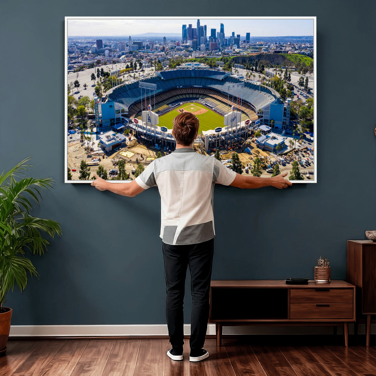 58596-MGV-CV-36X24 - Los Angeles Dodgers Dodger Stadium Wall Art Canvas Print, Extra Large Game Room Wall Decor