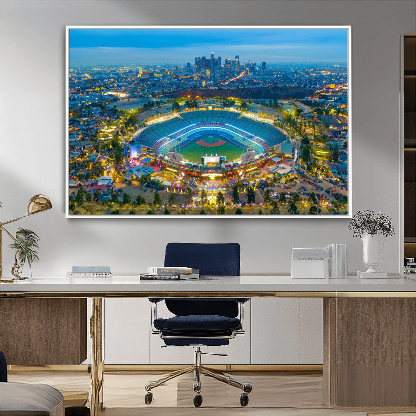 MGV-FC-36X24 - Los Angeles Dodgers Wall Art Canvas, Dodger Stadium Wall Art Canvas Print - MLB Baseball Stadium