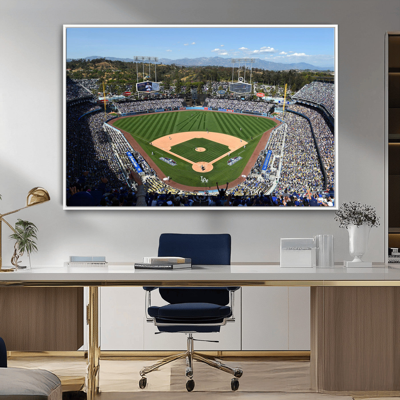 MGV-FC-36X24 - Los Angeles Dodgers Dodger Stadium Wall Art Canvas Print - MLB Baseball Stadium Wall Art Canvas