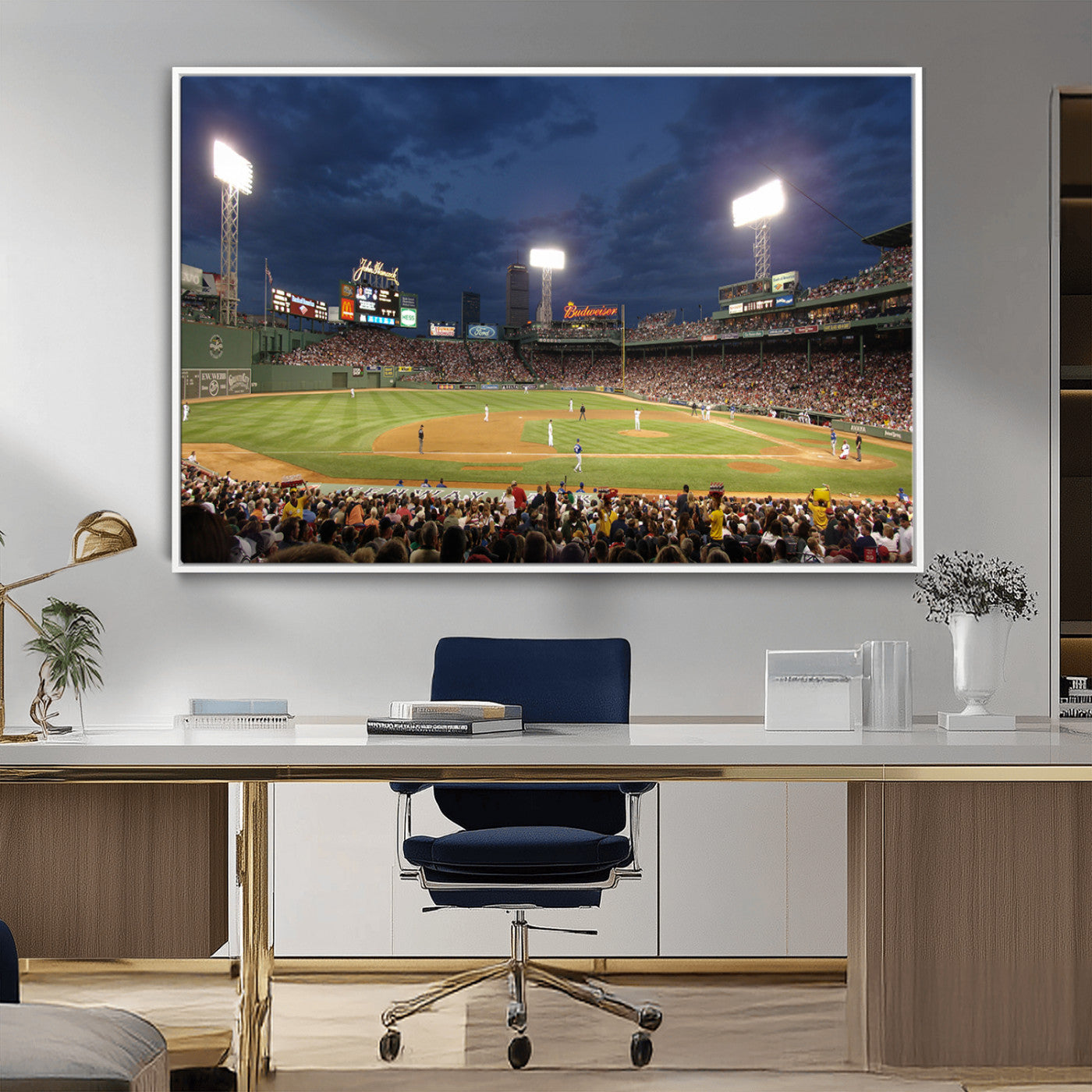 MGV-FC-36X24 - Boston Red Sox Baseball Team Print Canvas - Massachusetts Fenway Park Stadium Wall Art Canvas Print