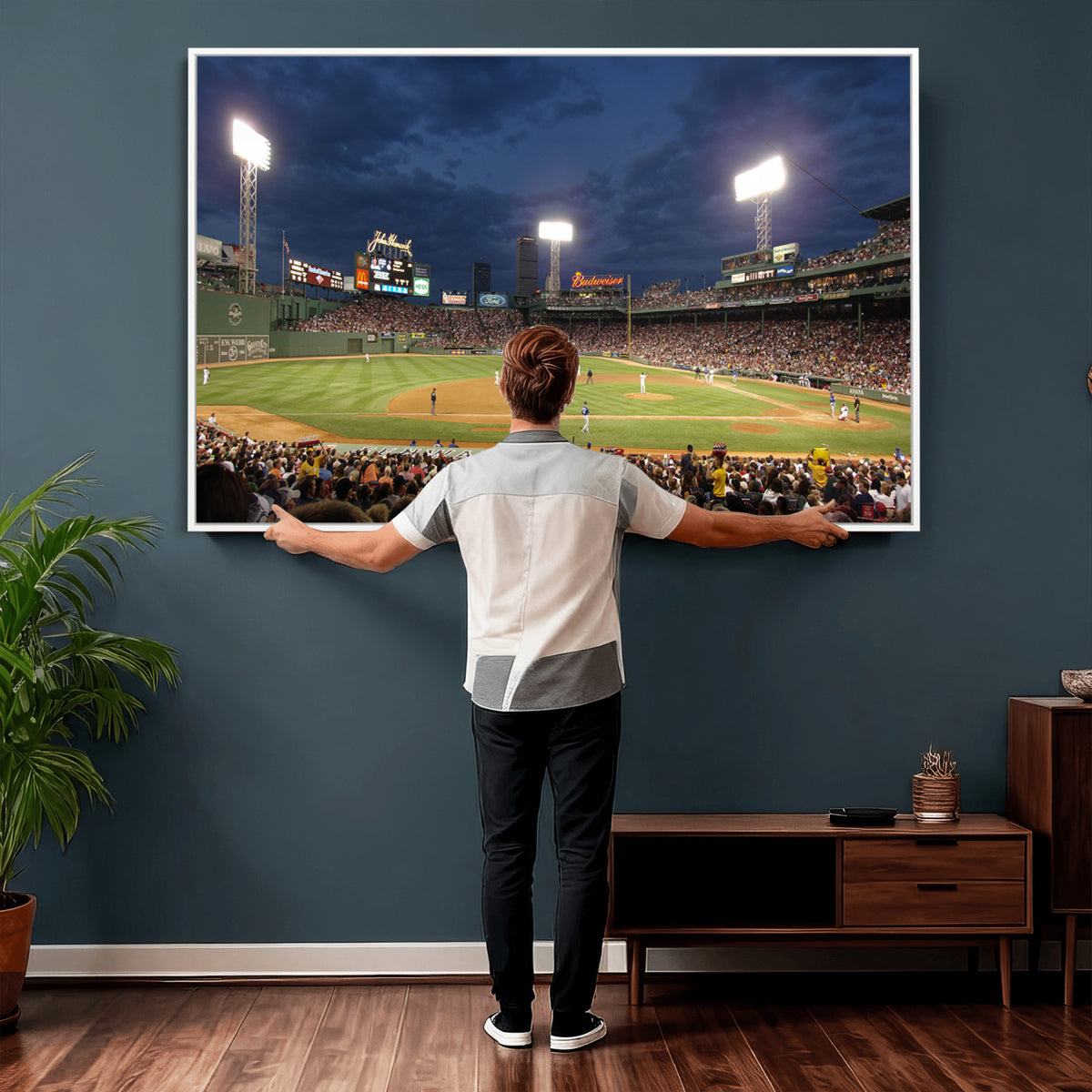 85099-MGV-CV-36X24 - Boston Red Sox Baseball Team Print Canvas, Massachusetts Fenway Park Stadium Wall Art