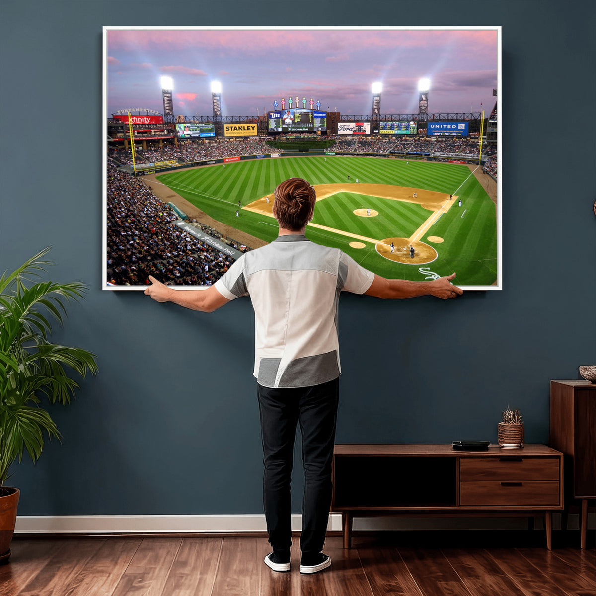 38470-MGV-CV-36X24 - Chicago White Sox Baseball Team Print Canvas, Guaranteed Rate Field Stadium Wall Art