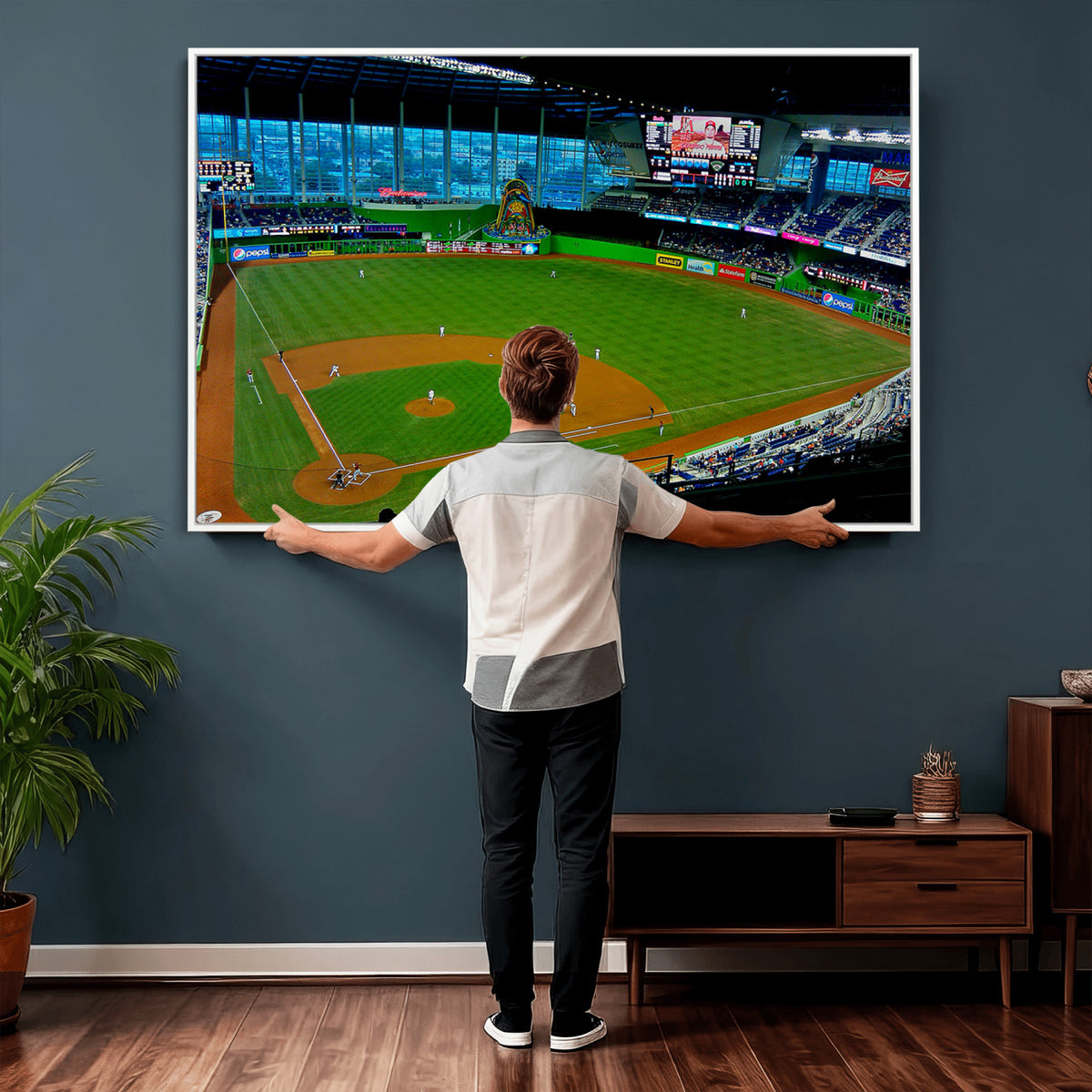 51207-MGV-CV-36X24 - Miami Marlins Baseball Team Print, Miami LoanDepot Park