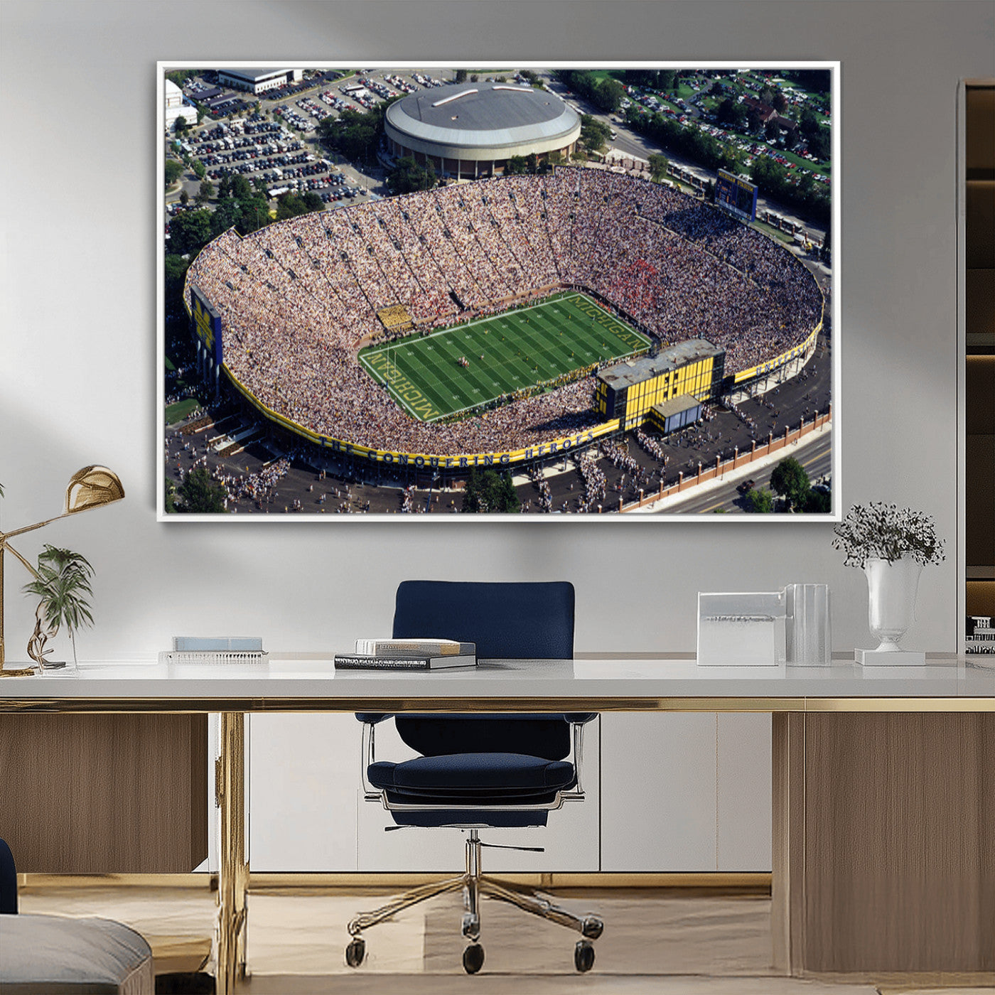 MGV-FC-36X24 - Michigan Wolverines Football Team Print - Ann Arbor Michigan Stadium Print, Michigan Wolverines