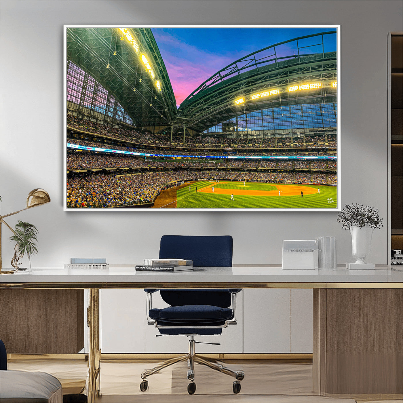 MGV-FC-36X24 - Milwaukee Brewers Baseball Team Print Canvas- American Family Field Stadium Wall Art Canvas Print