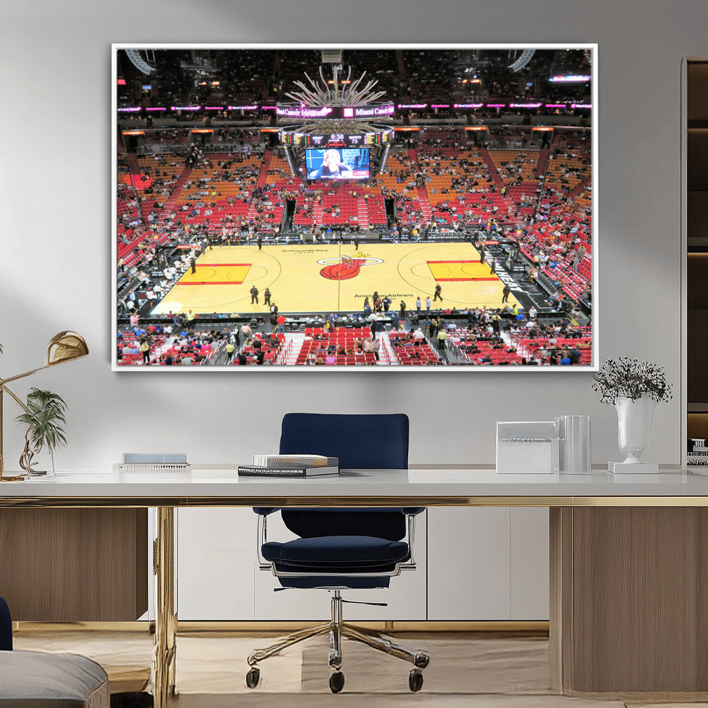 MGV-FC-36X24 - Miami Heat Basketball Team Print Wall Art- Kaseya Center Stadium Wall Art Canvas Print