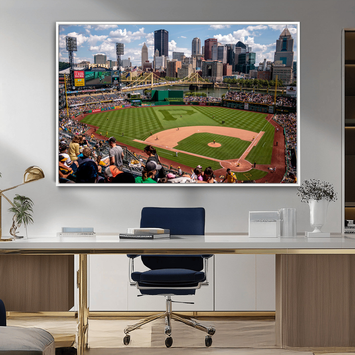 MGV-FC-36X24 - Pittsburgh Pirates Baseball Team Print - PNC Park Stadium Wall Art Canvas Print - Ready to Hang