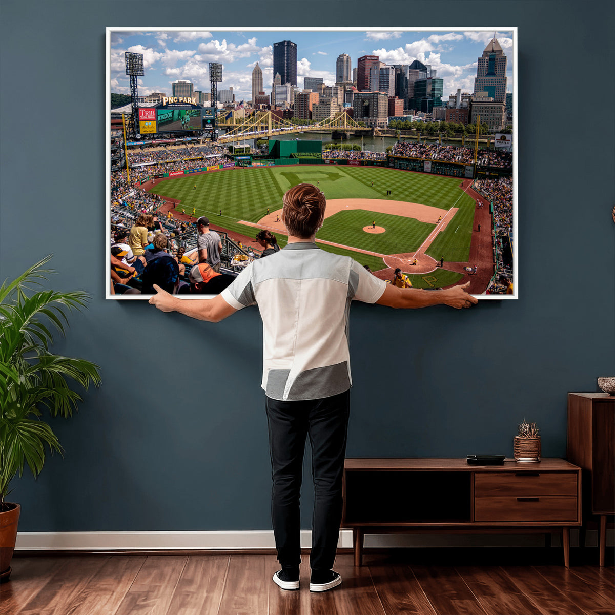 66872-MGV-CV-36X24 - Pittsburgh Pirates Baseball Team Print, PNC Park Stadium