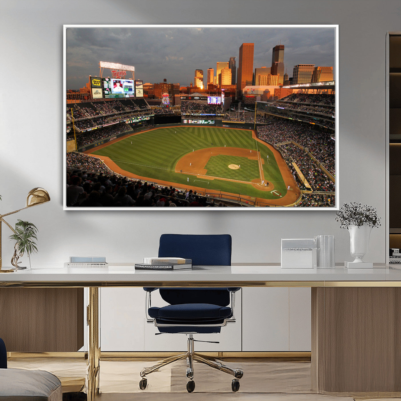 MGV-FC-36X24 - Minnesota Twins Baseball Team Print - Minneapolis Target Field Stadium Wall Art Canvas Print