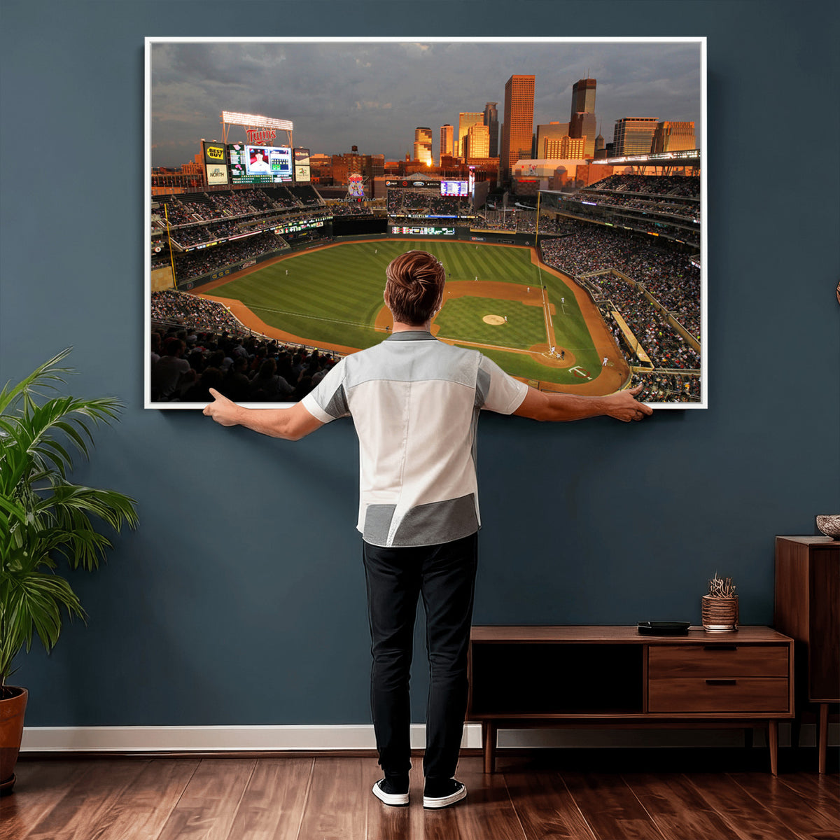 99822-MGV-CV-36X24 - Minnesota Twins Baseball Team Print, Minneapolis Target Field Stadium Wall Art
