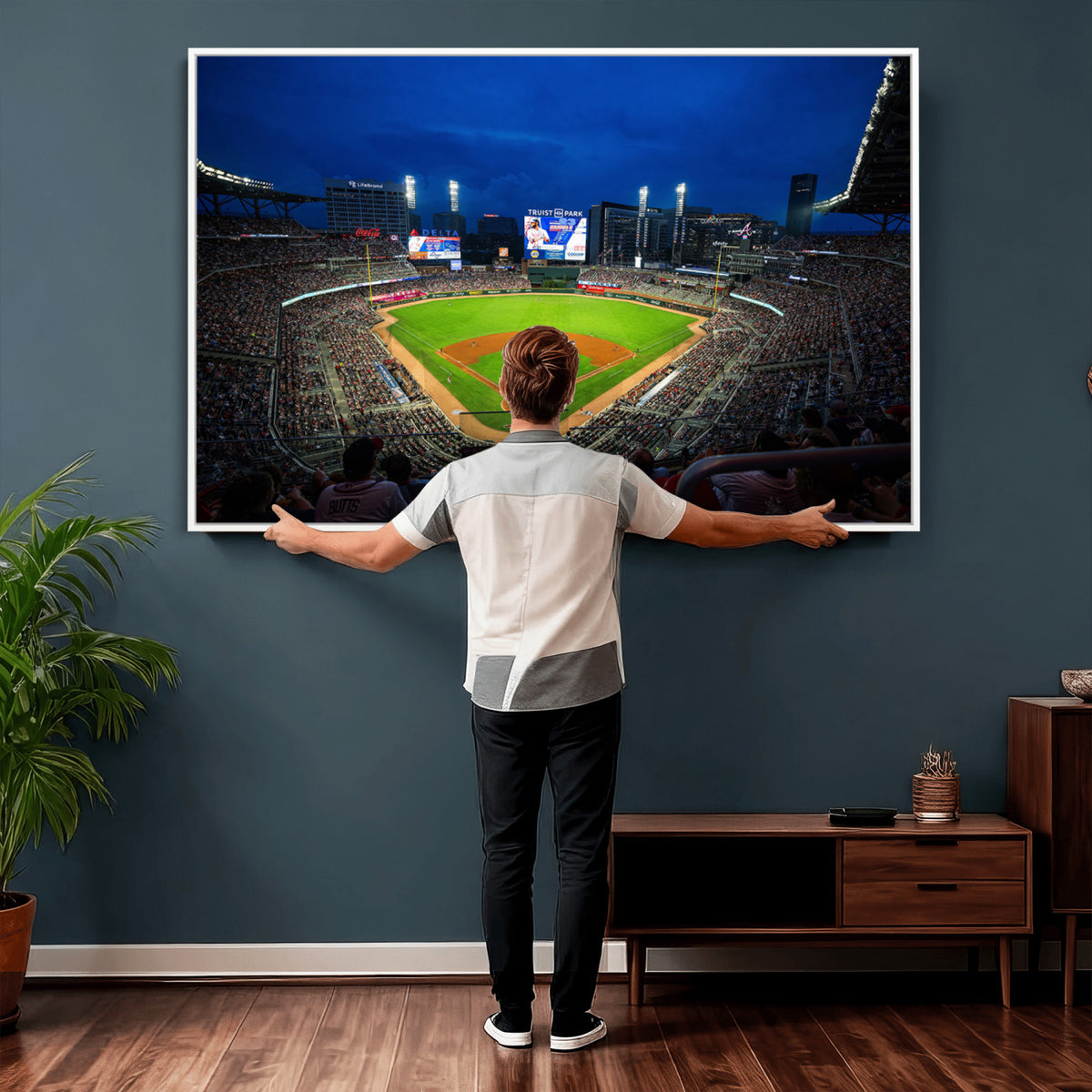 88590-MGV-CV-36X24 - Truist Park Night Game Canvas Art, Atlanta Braves Stadium