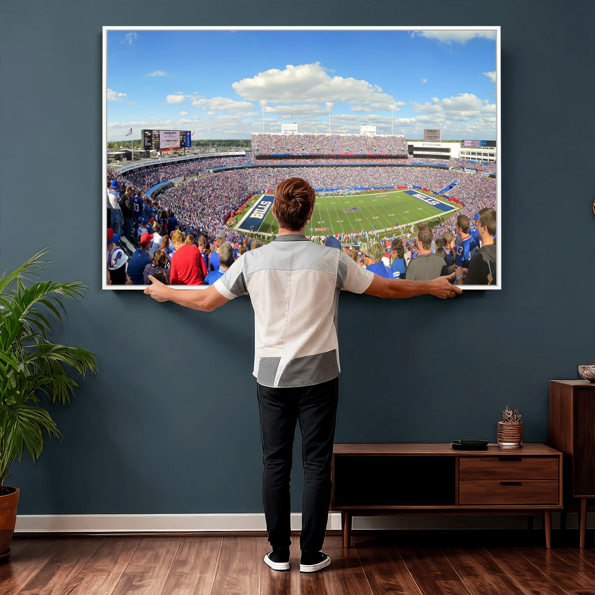 35302-MGV-CV-36X24 - Buffalo Bills NFL Football Team Print, Game Day at Buffalo Highmark Stadium