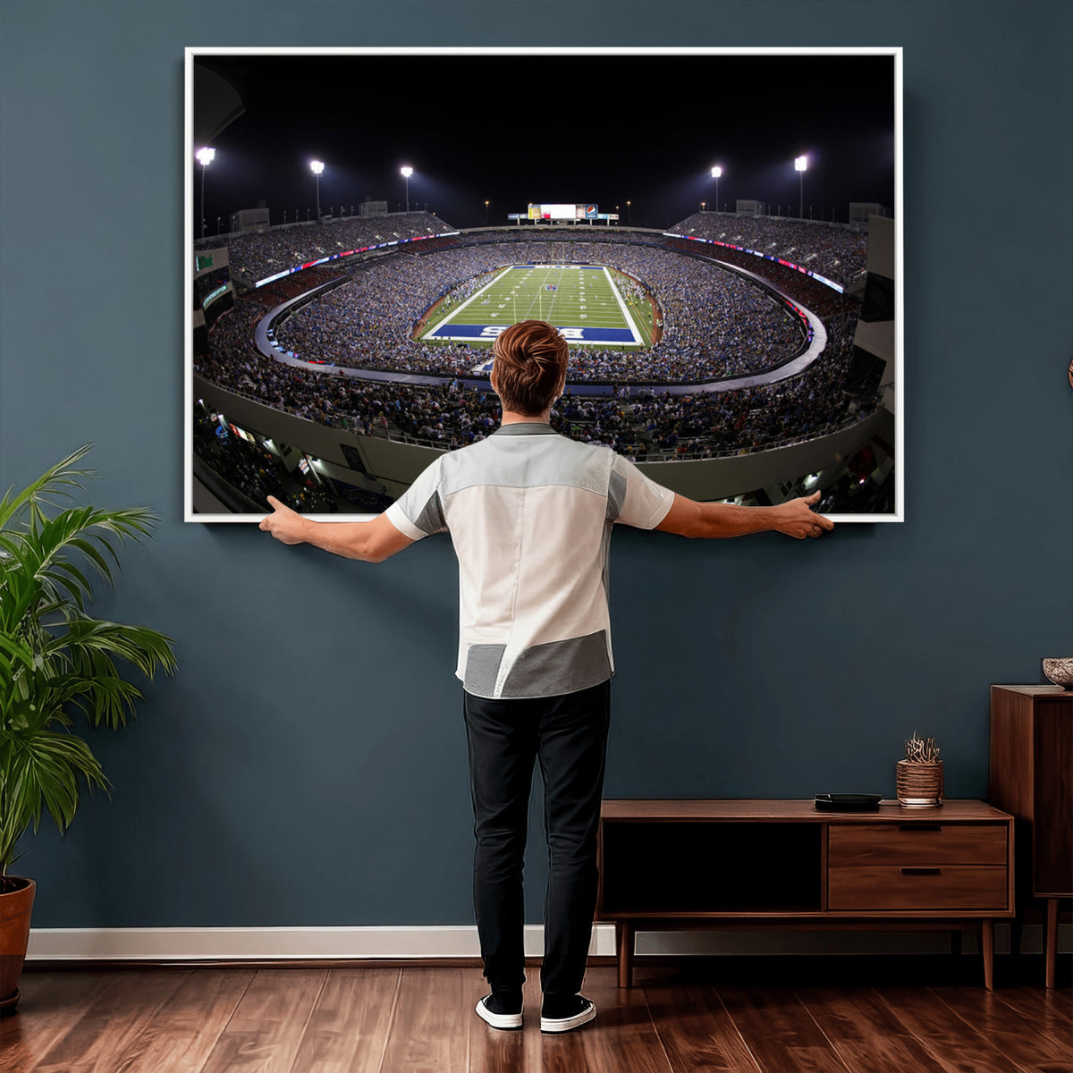 98546-MGV-CV-36X24 - Buffalo Bills NFL Football Team Print, Buffalo Highmark Stadium Wall Art