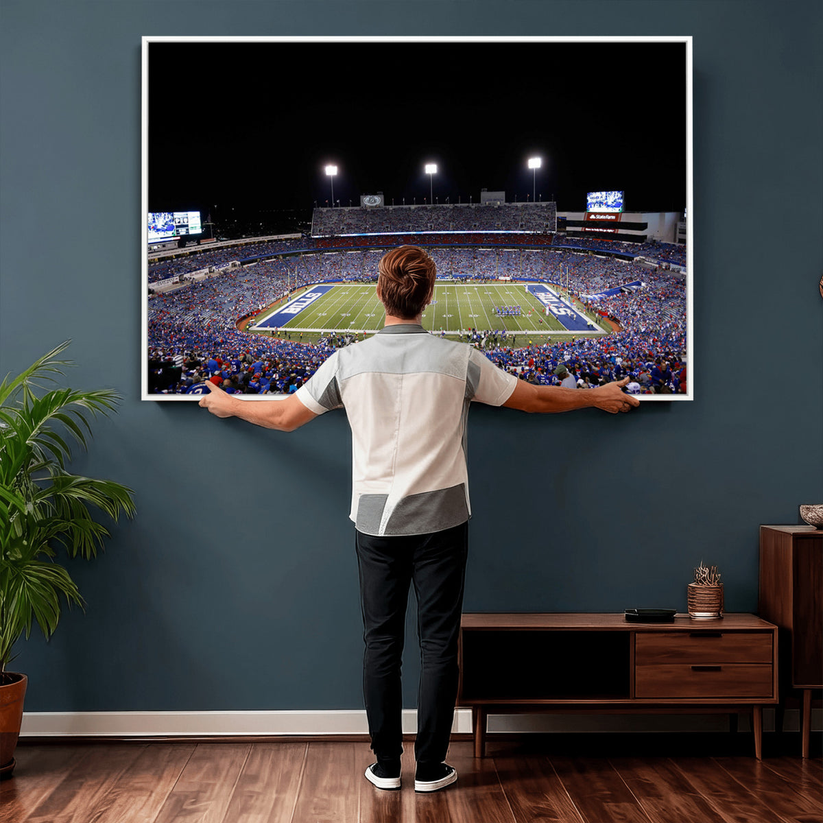59036-MGV-CV-36X24 - Buffalo Bills Wall Art, Buffalo Bills Stadium Canvas Print for Sports Decor