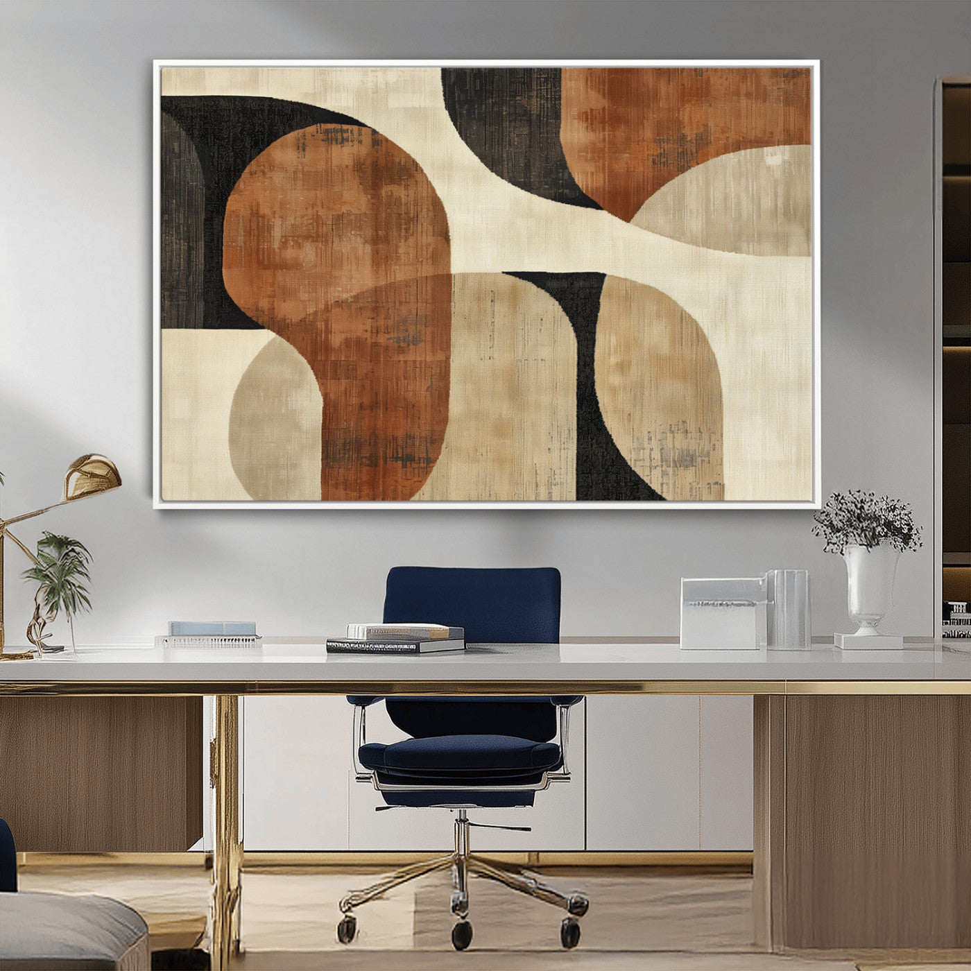 MGV-FC-36X24 - Wabi Sabi Abstract Wall Art Canvas Print | Large Minimalist Modern Geometric Wall Decor for Living