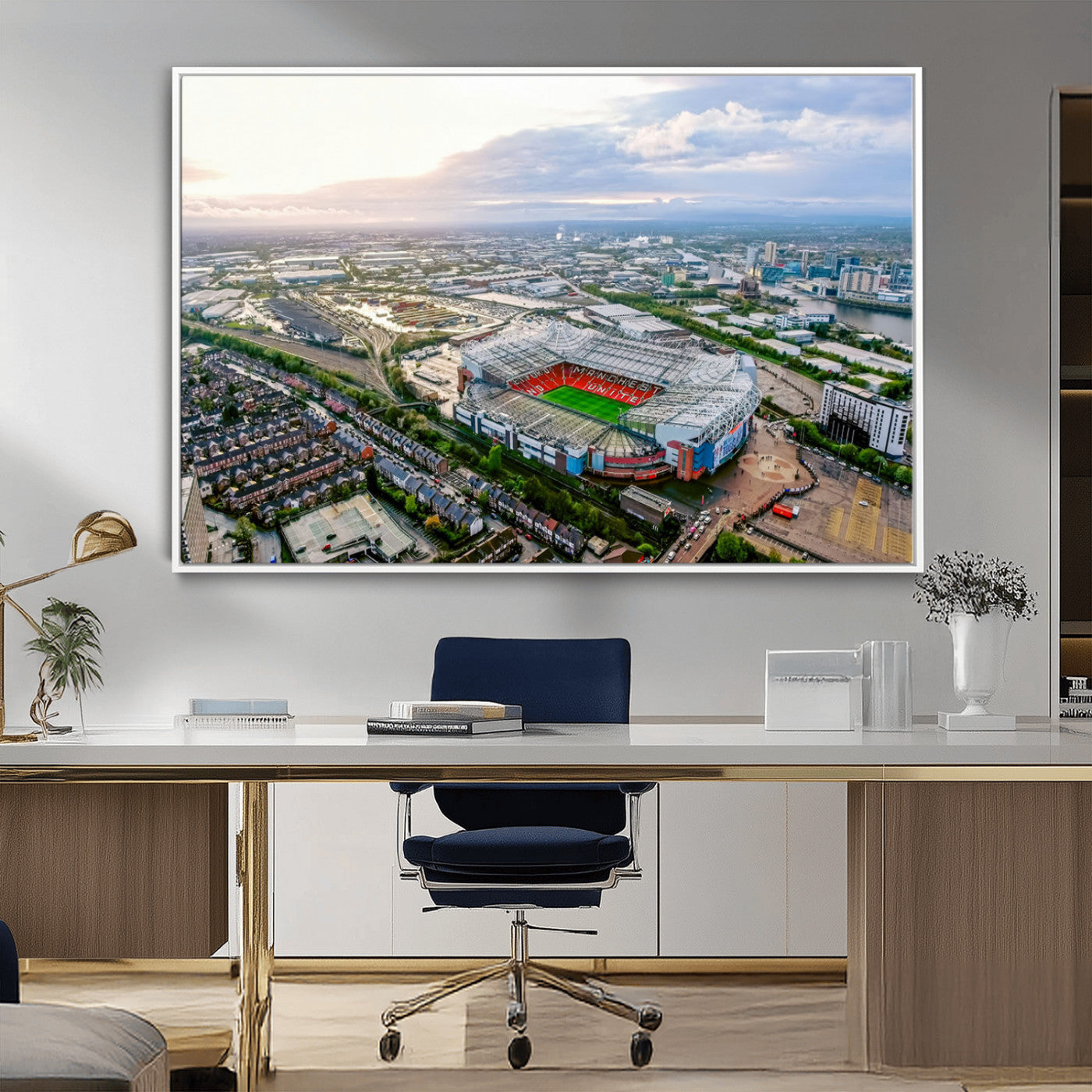 MGV-FC-36X24 - Old Trafford Manchester United Stadium Wall Art Canvas Print - Aerial View Stadium, Old Trafford