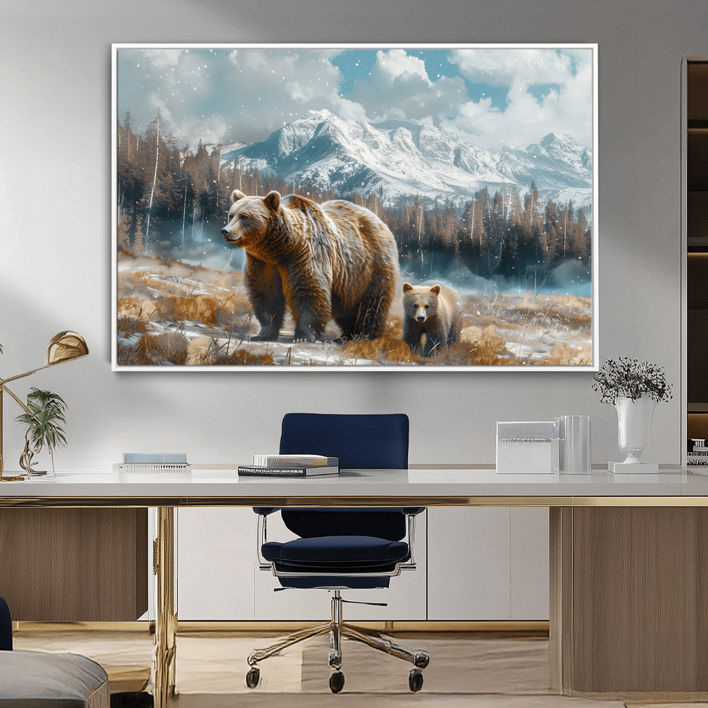 MGV-FC-36X24 - Bear and Baby Bear Wall Art Canvas Print