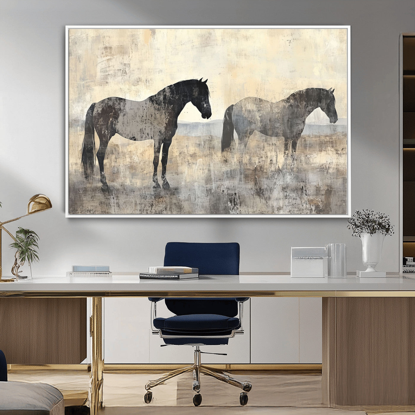 MGV-FC-36X24 - Vintage Horses Wall Art Canvas Print