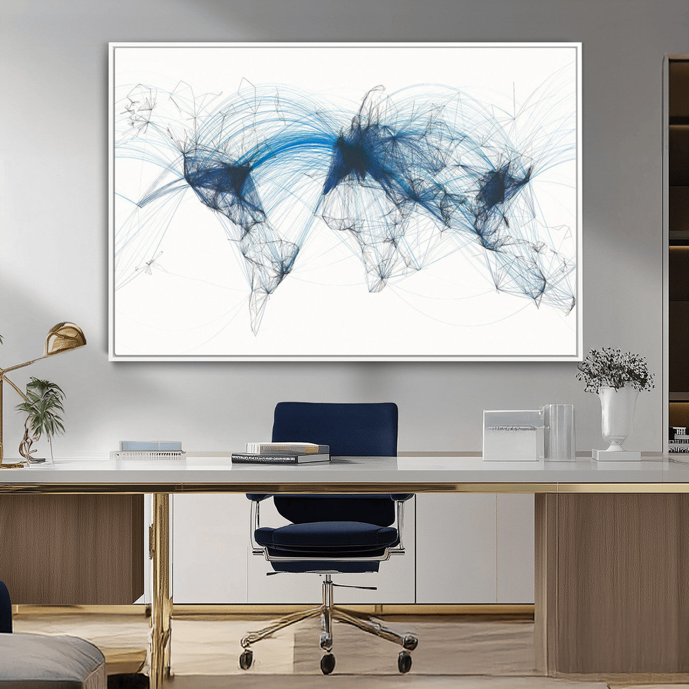 MGV-FC-36X24 - Push Pin World Map Canvas Print – Framed Wall Art for Couples to Track Their Travels – Anniversary