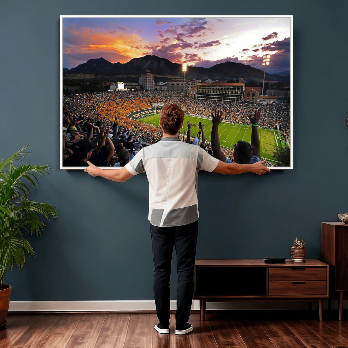 52579-MGV-CV-36X24 - Folsom Field, University of Colorado Buffaloes Football, Framed and Ready to Hang