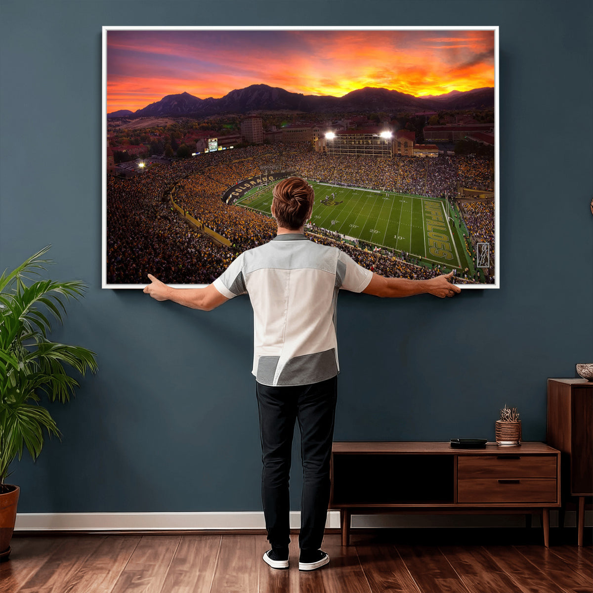 84649-MGV-CV-36X24 - Folsom Field, University of Colorado Buffaloes Football, Extra Large Game Room Wall Decor
