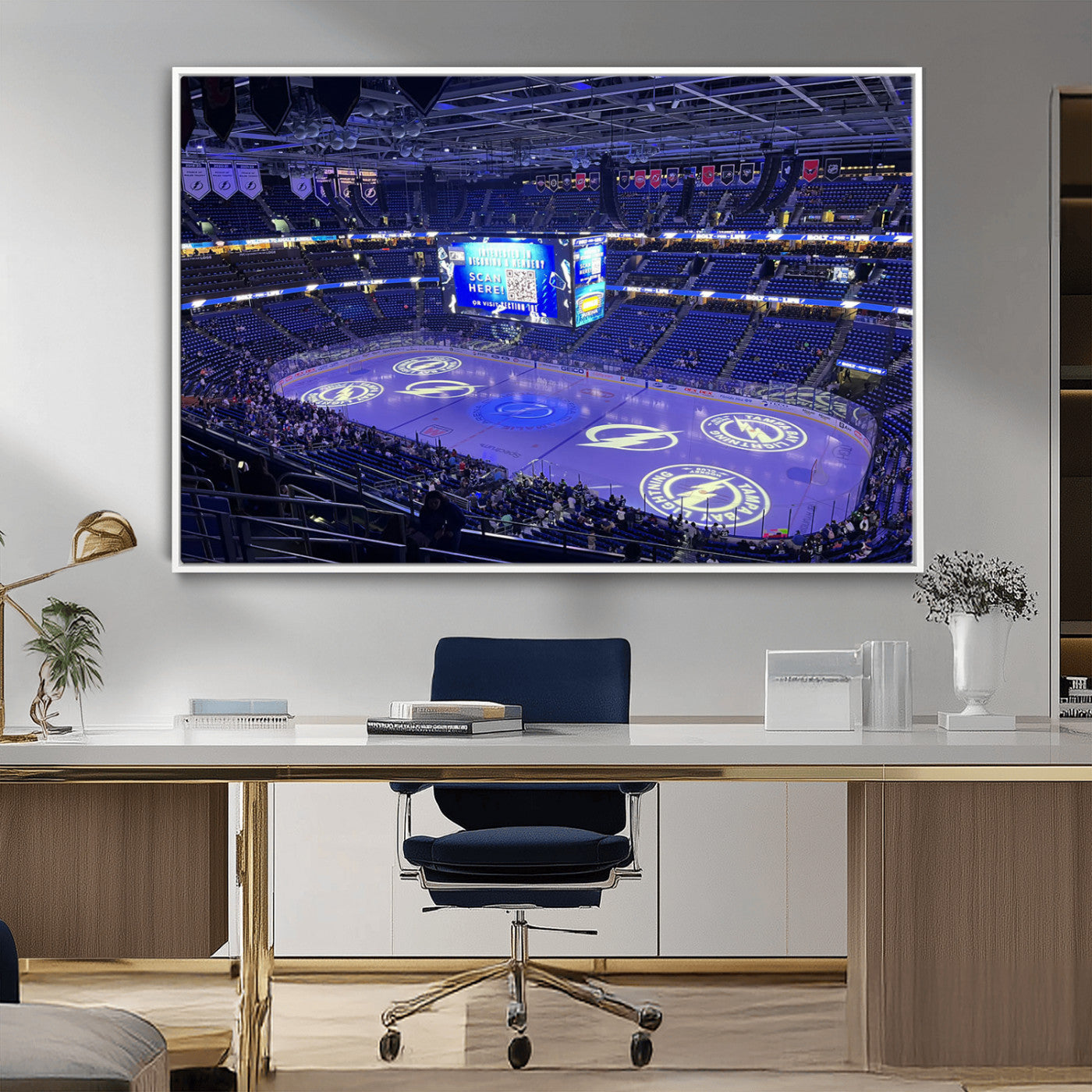 MGV-FC-36X24 - Amalie Arena Florida Wall Art Canvas Print - NHL Hockey Stadium Print Wall Art