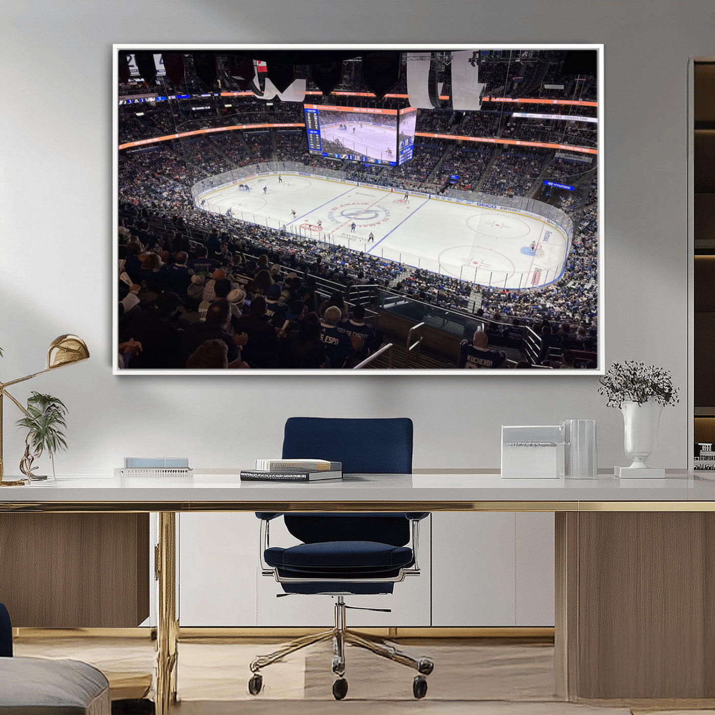 MGV-FC-36X24 - Amalie Arena Florida Wall Art Canvas Print - NHL Hockey Stadium Print