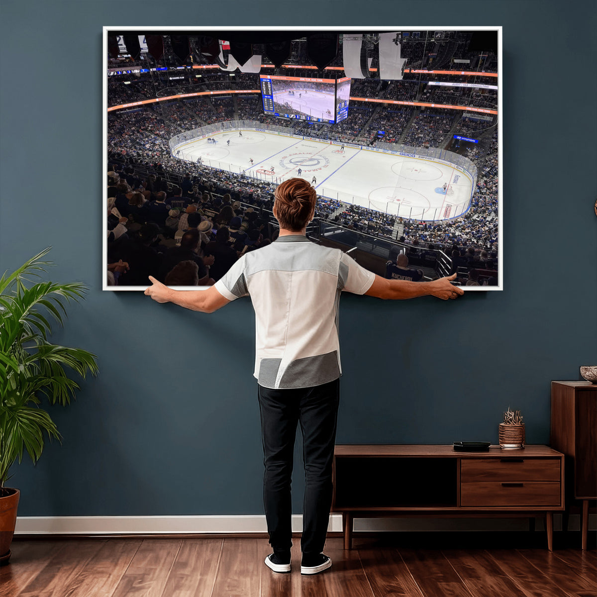 51641-MGV-CV-36X24 - Amalie Arena Florida Wall Art Canvas Print, NHL Hockey, Framed and Ready to Hang