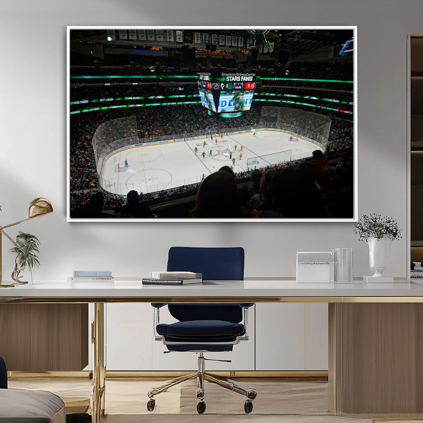 MGV-FC-36X24 - American Airlines Center Dallas Stars Wall Art Canvas Print - Dallas Hockey Arena Stadium Print
