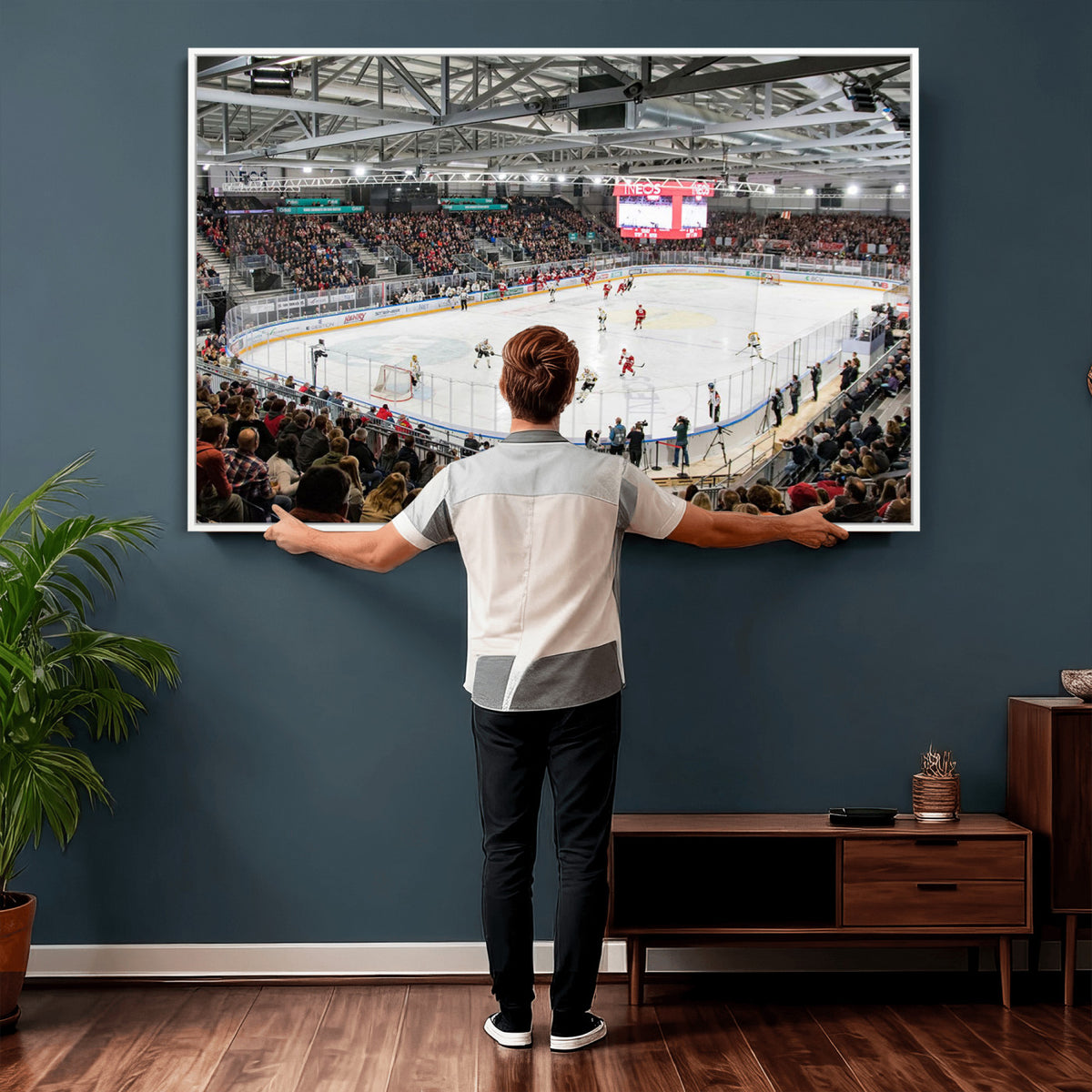 79352-MGV-CV-36X24 - Lausanne Arena Ice Hockey Stadium Wall Art Canvas Print